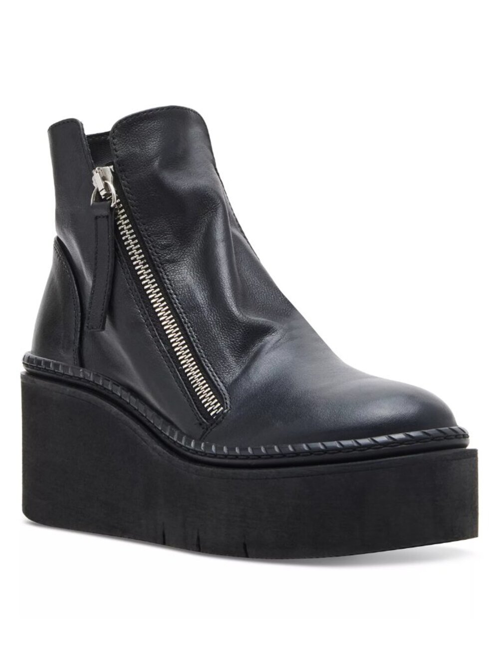 Steve Madden Drift Leather Platform Moto Boots Black Size 7 NWT